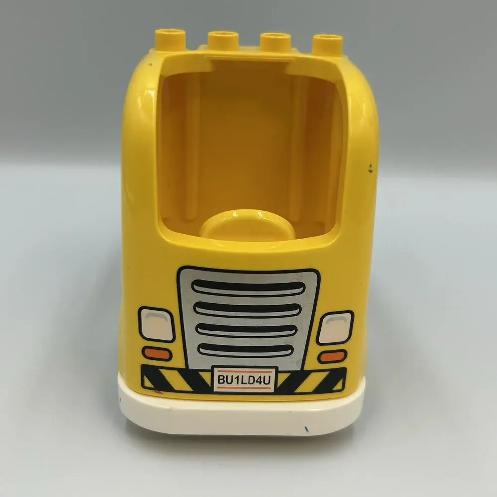 Mega Bloks Duplo Yellow Truck Cab Blue Dump Truck Vehicle w/ Worker Toy Set